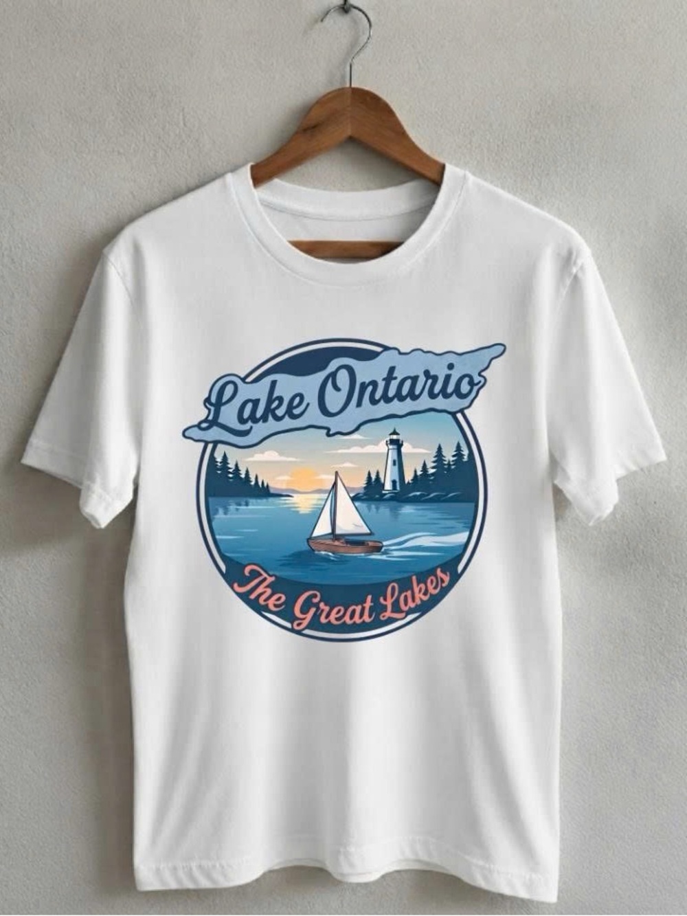 Lake Ontario The Great Lakes Graphic Tee - White
